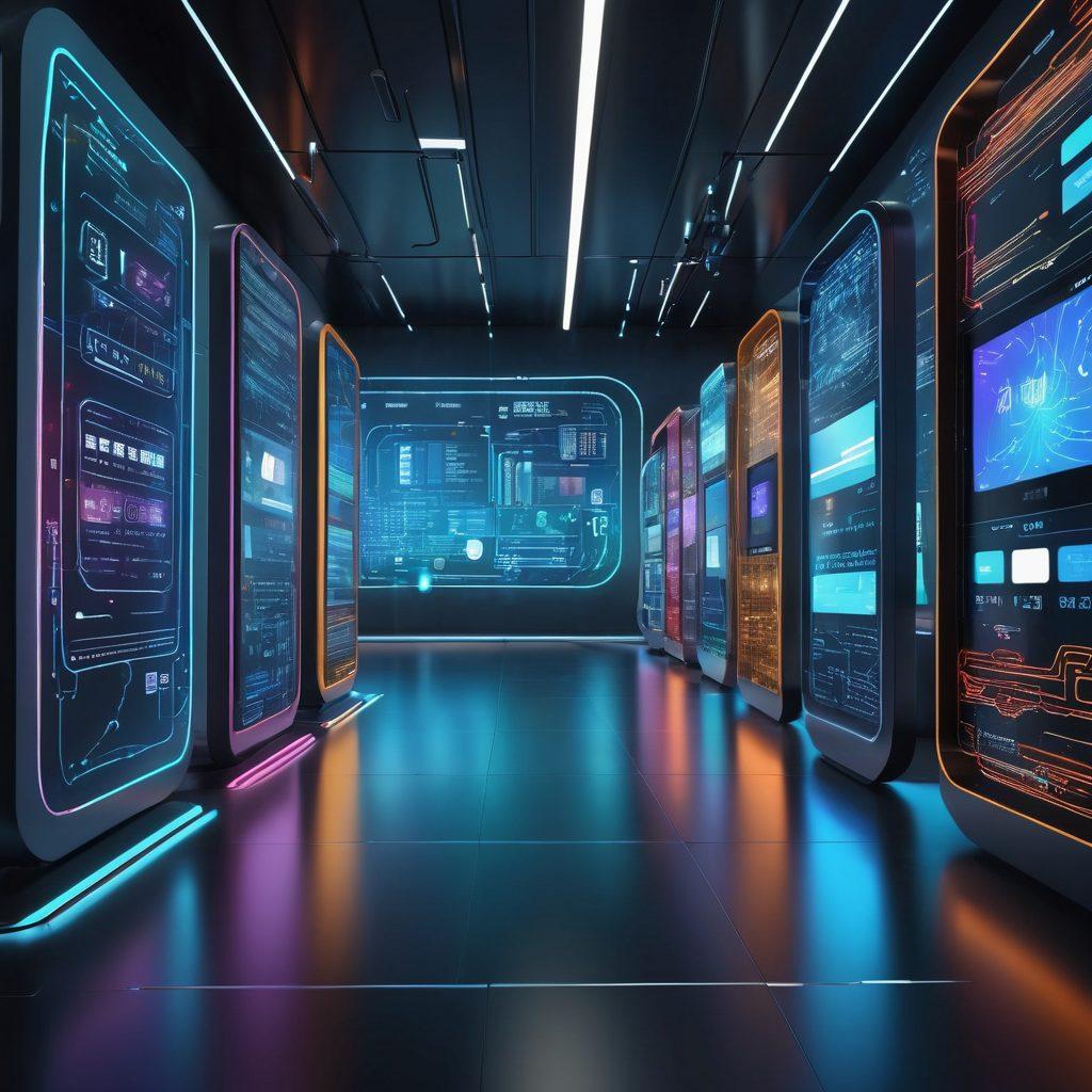 A futuristic digital landscape showcasing secure and seamless transactions, featuring sleek, glimmering pay terminals, glowing data streams, and a diverse group of business professionals interacting confidently with technology. The background includes digital lock icons and smooth, interconnected pathways symbolizing security and efficiency. Emphasize vibrant colors and a modern, high-tech aesthetic. super-realistic. vibrant colors. 3D.